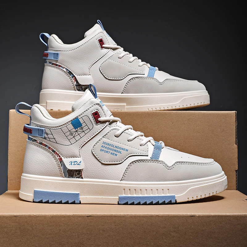 回力新高帮男鞋冬季2023新款男士休闲百搭学生韩版ins厚底防水防