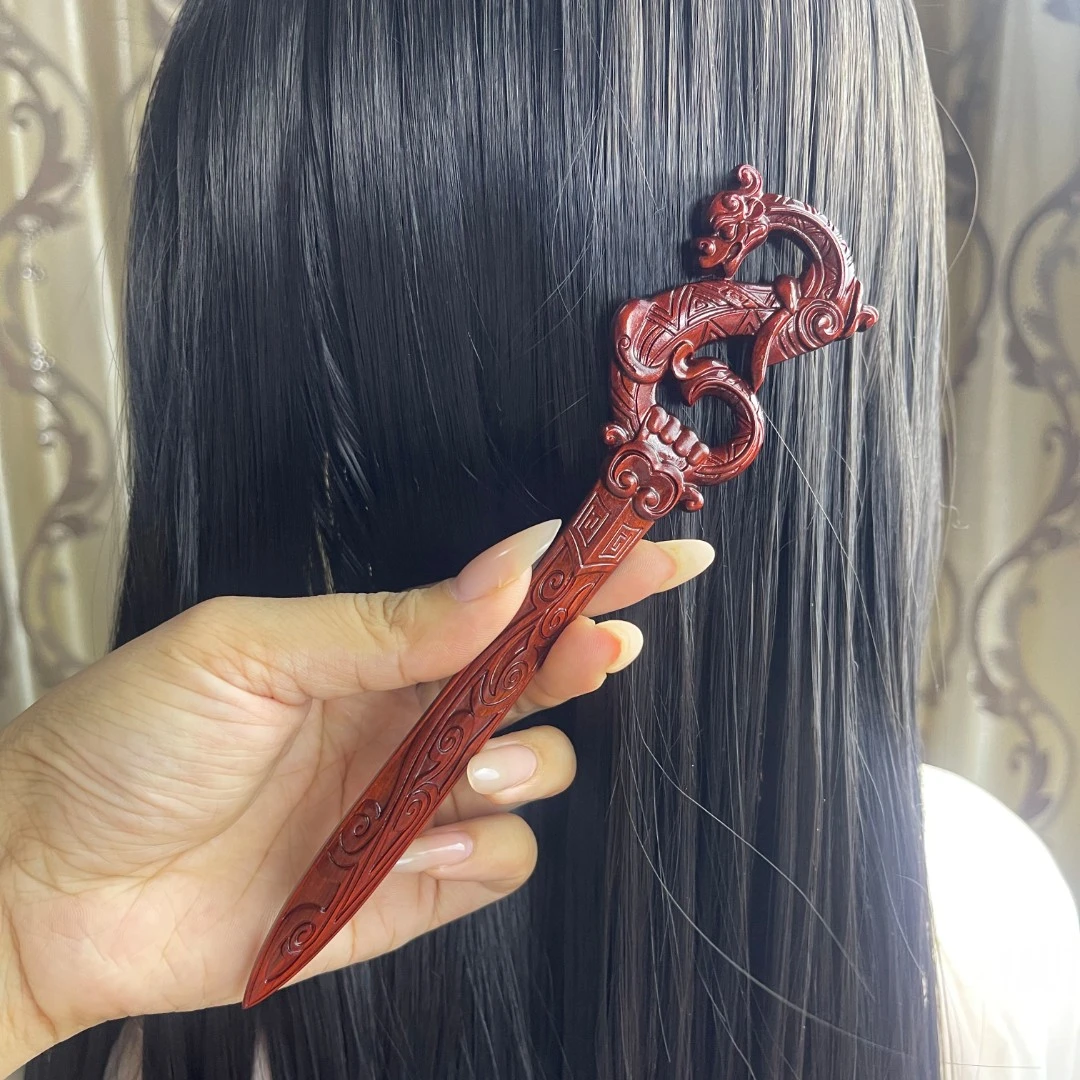 莲隐木作 木质发簪（蟠龙）时尚木簪