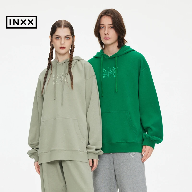 【INXX】ALLPICK 纯色宽松休闲套头时尚连帽卫衣情侣上衣APD1100520