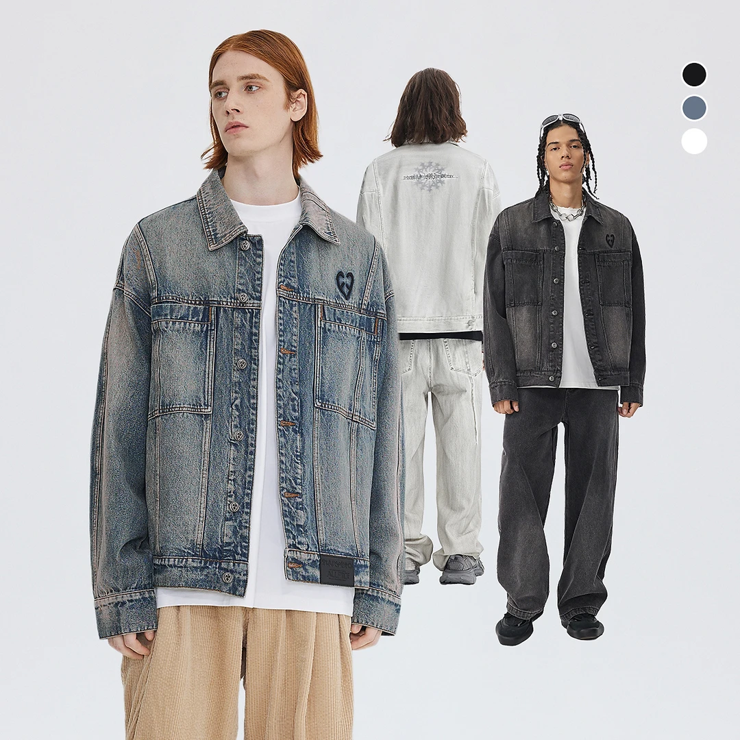 APYD【李一桐同款】INXX 复古潮流潮牌水洗牛仔外套情侣APD3141041