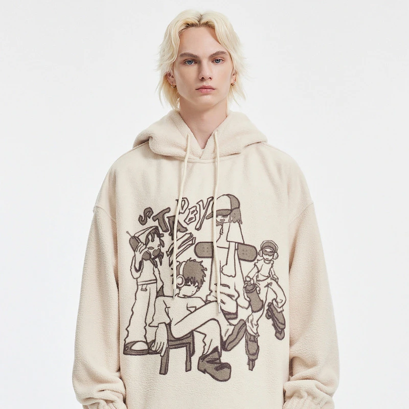 【INXX】Standby 潮牌宽松休闲印花摇粒绒连帽卫衣情侣款XMD4101732