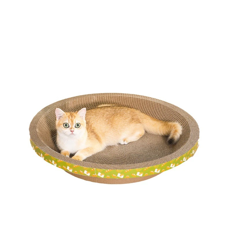 无品牌猫抓板猫窝一体圆形猫爪盘猫捉板耐磨瓦楞纸超大号碗型40*8cm猫抓板/个