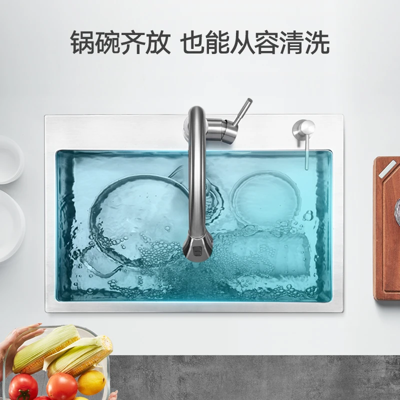 HIGOLD/悍高厨房手工水槽304不锈钢哑光拉丝加厚单槽洗菜盆洗碗池