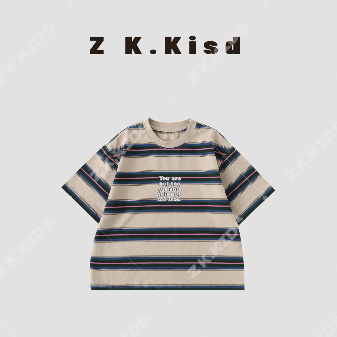 【Z＆K】24年夏季男童韩版重工高级质感透气吸汗运动T恤ZK-170006