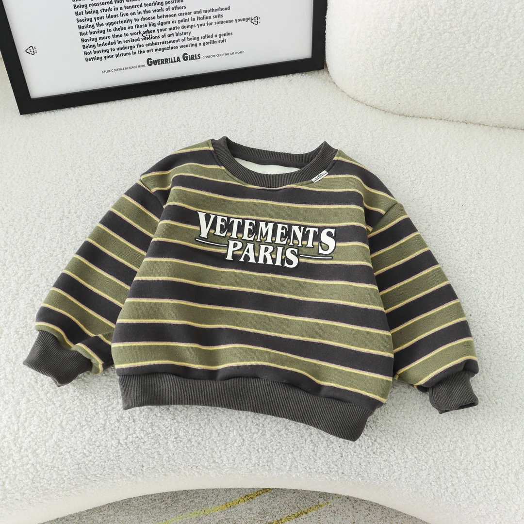 【幼棉光年】冬季加绒新品儿童时尚百搭长袖卫衣洋气休闲圆领220055