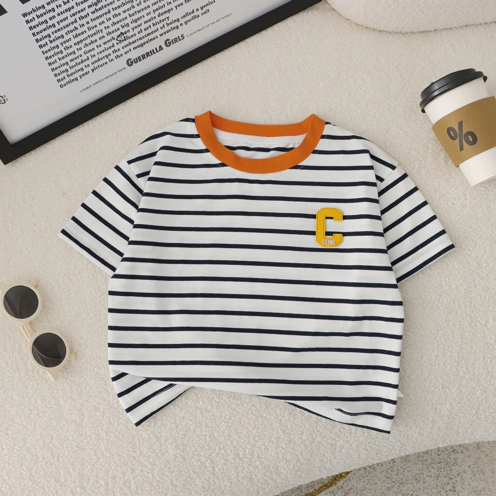 【幼棉光年】亲子夏款款新品时尚品牌百搭儿童纯色韩版短袖12922