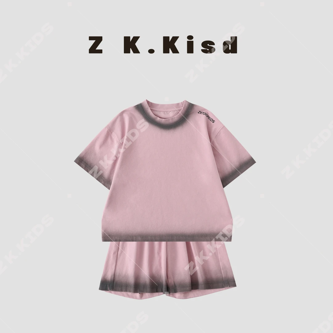 【Z＆K】夏季新款男童韩版重工质感个性高级休闲舒适套装ZK-121293