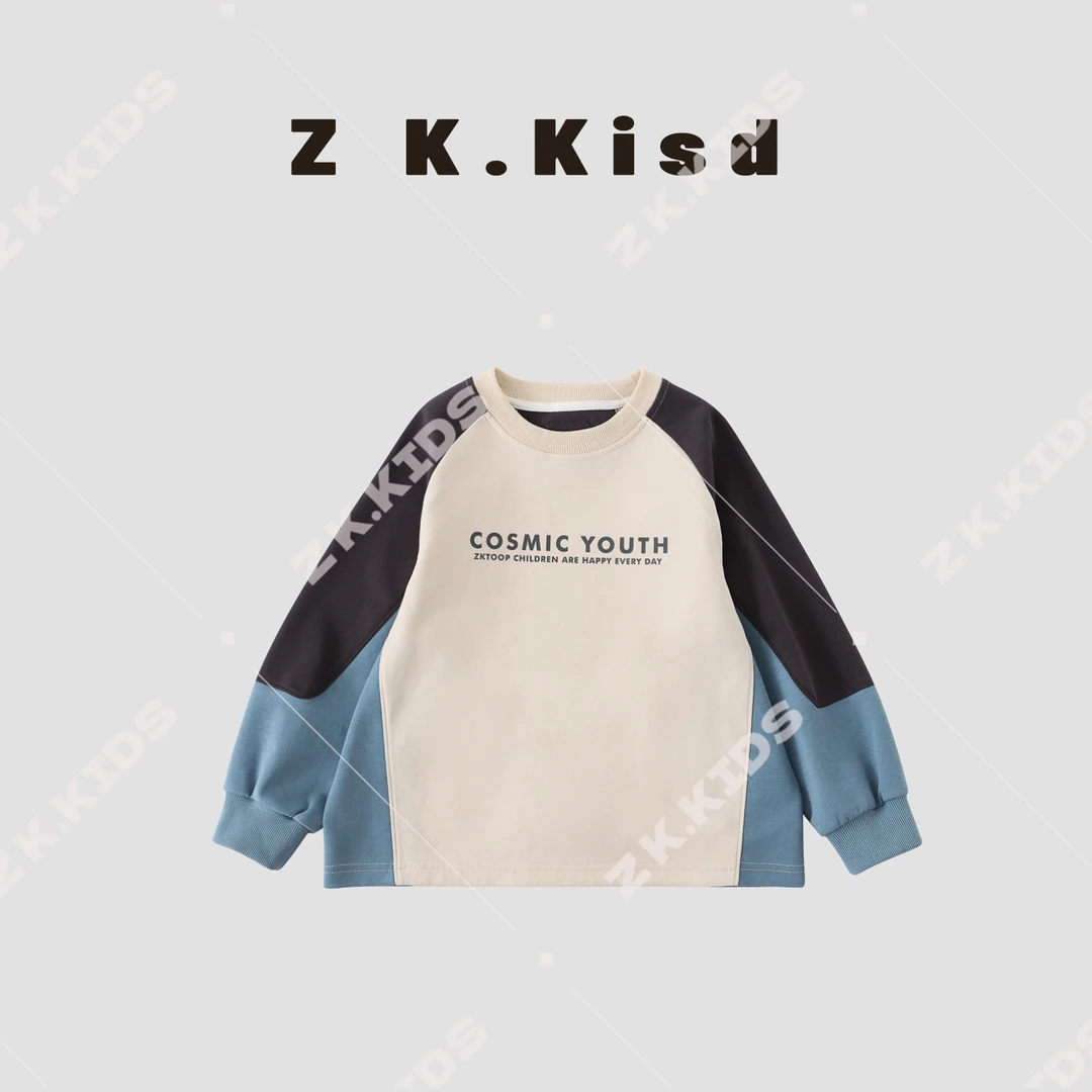 【Z&K】春秋长袖男童休闲韩版百搭宽松舒适简约长袖卫衣Zk-121370