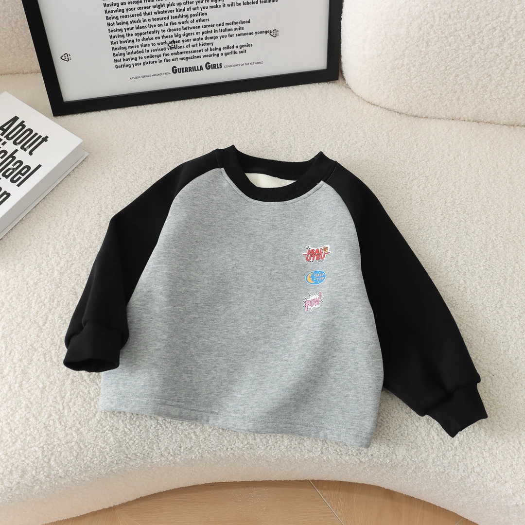 【YMGN】亲子冬款加绒长袖儿童韩版百搭舒适简约长袖卫衣121052