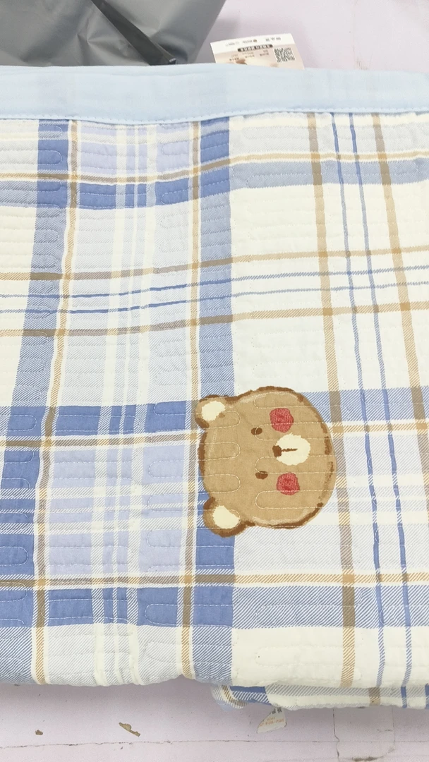 【北奈かわ会社】水洗棉绗缝透气可机洗 四季床盖 90*220 呆萌熊仔