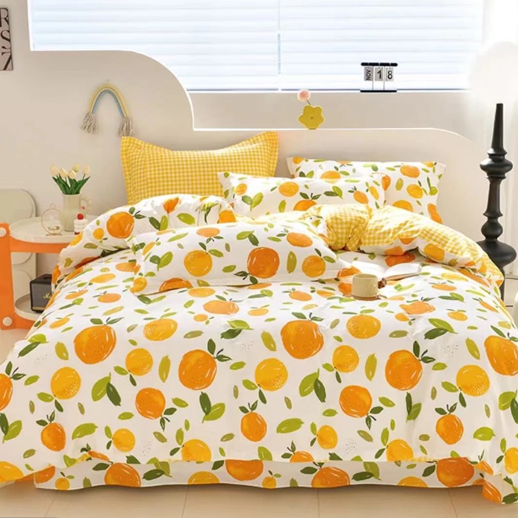 【北奈かわ会社】100支纯棉匹马棉高端加大床单 230*250 橙心橙意