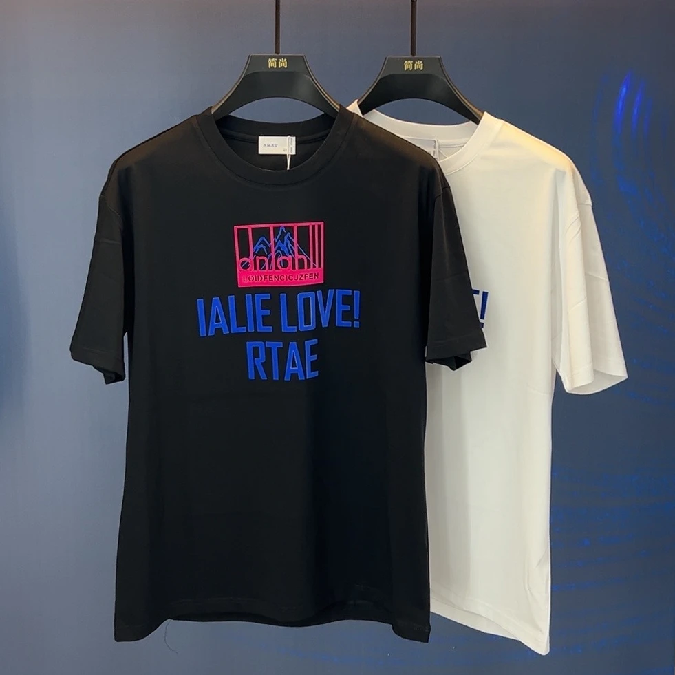2024美式新款潮牌t恤短袖男春夏季棉T时尚印花宽松休闲潮流男T恤