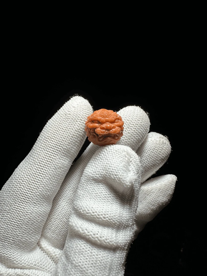 猴头核桃雕刻吞金神兽唐狮单粒