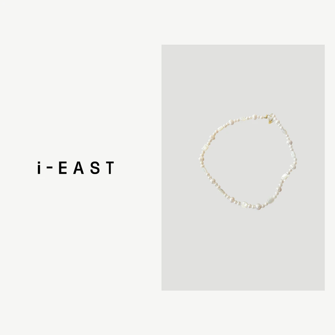 钛钢项链  i-EAST 元气配饰~不规则珠珠猫耳朵项链-3D PS7048