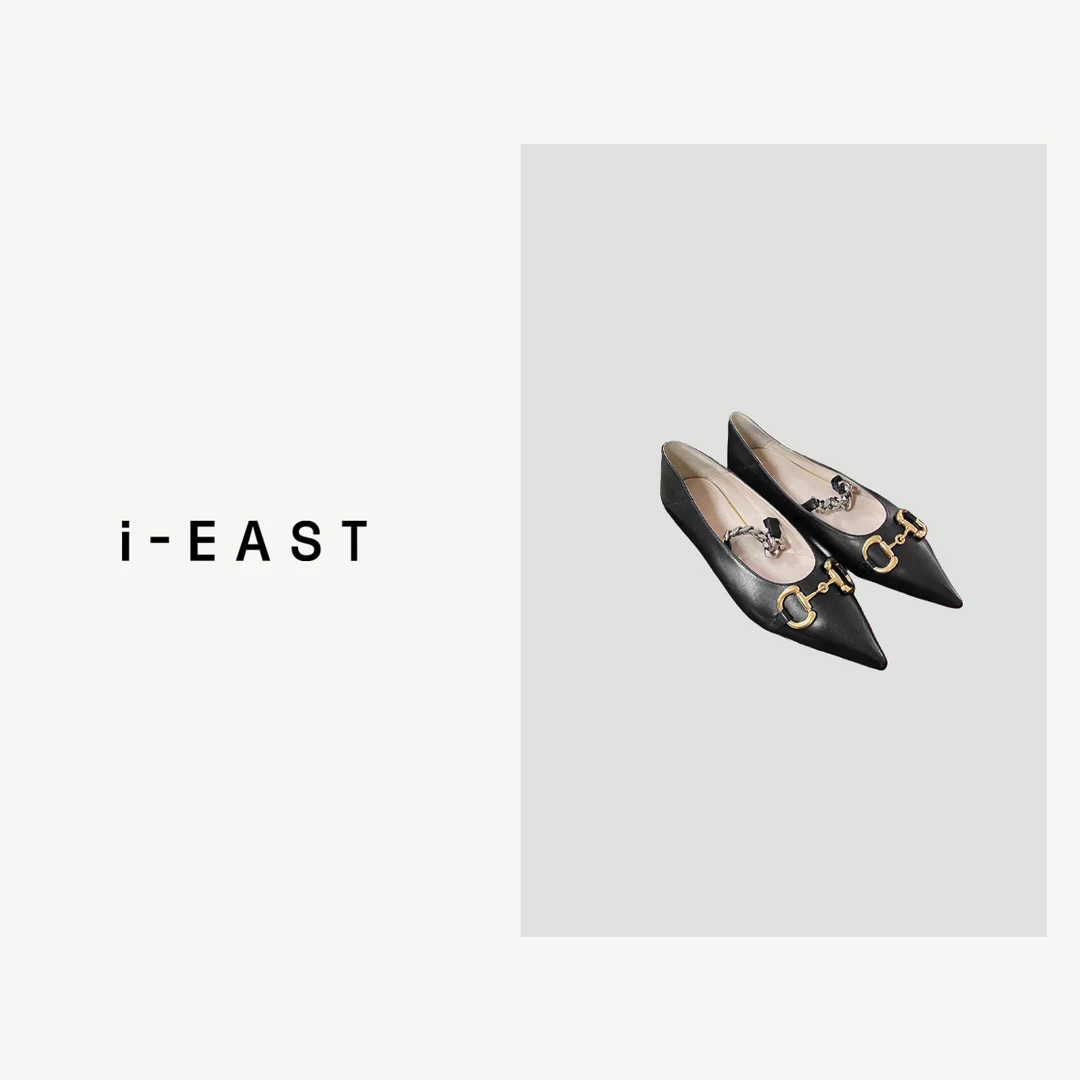 i-EAST 美神战履~金扣饰尖头设计感单鞋-3D PS7021