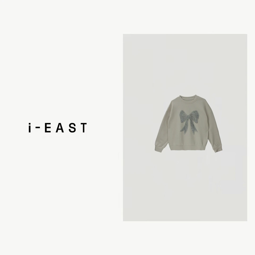 i-EAST 窗口的白茉莉~刺绣蝴蝶结T恤上衣-4Q SY0256