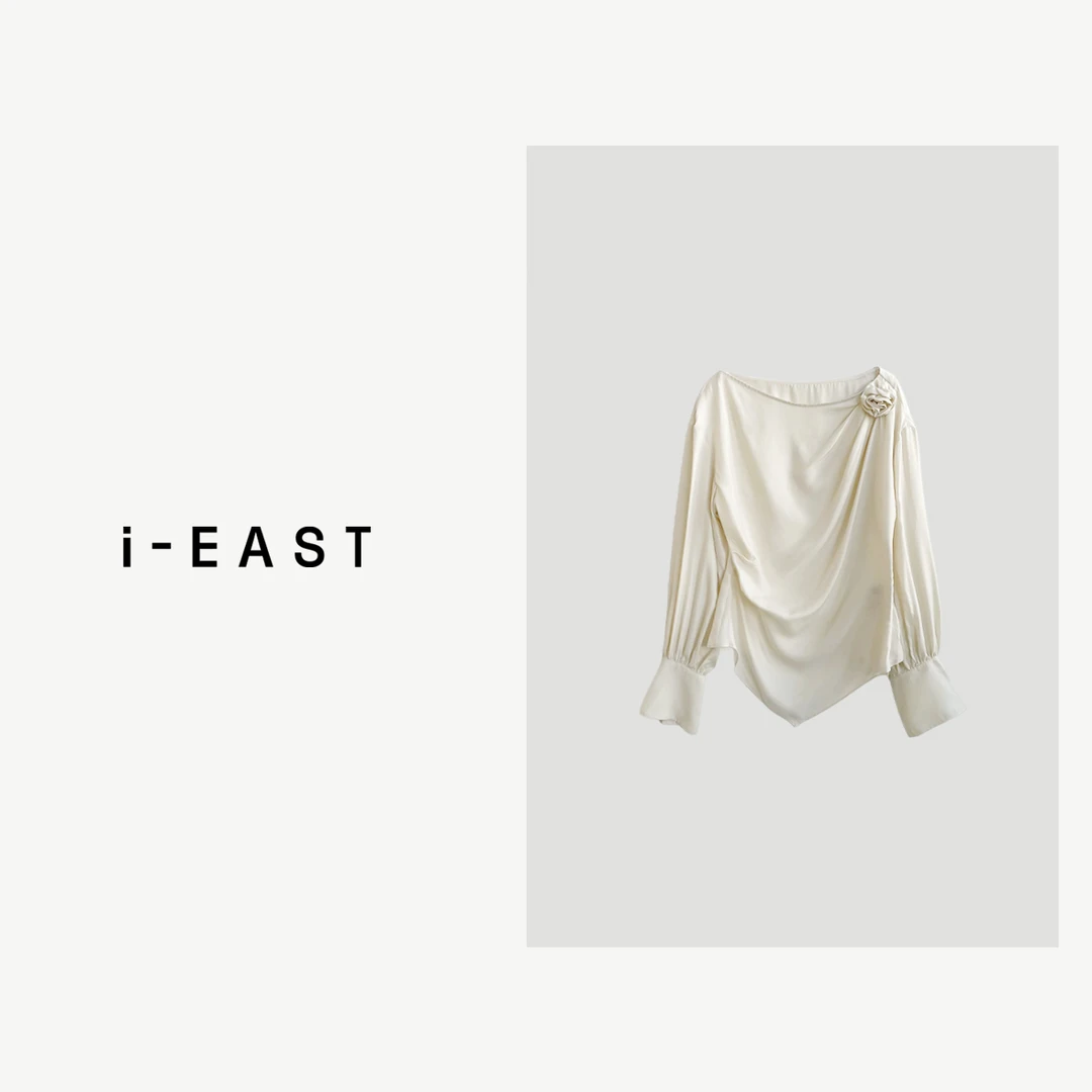 i-EAST 纯欲玫瑰~高级感立体玫瑰衬衫-4C T12082