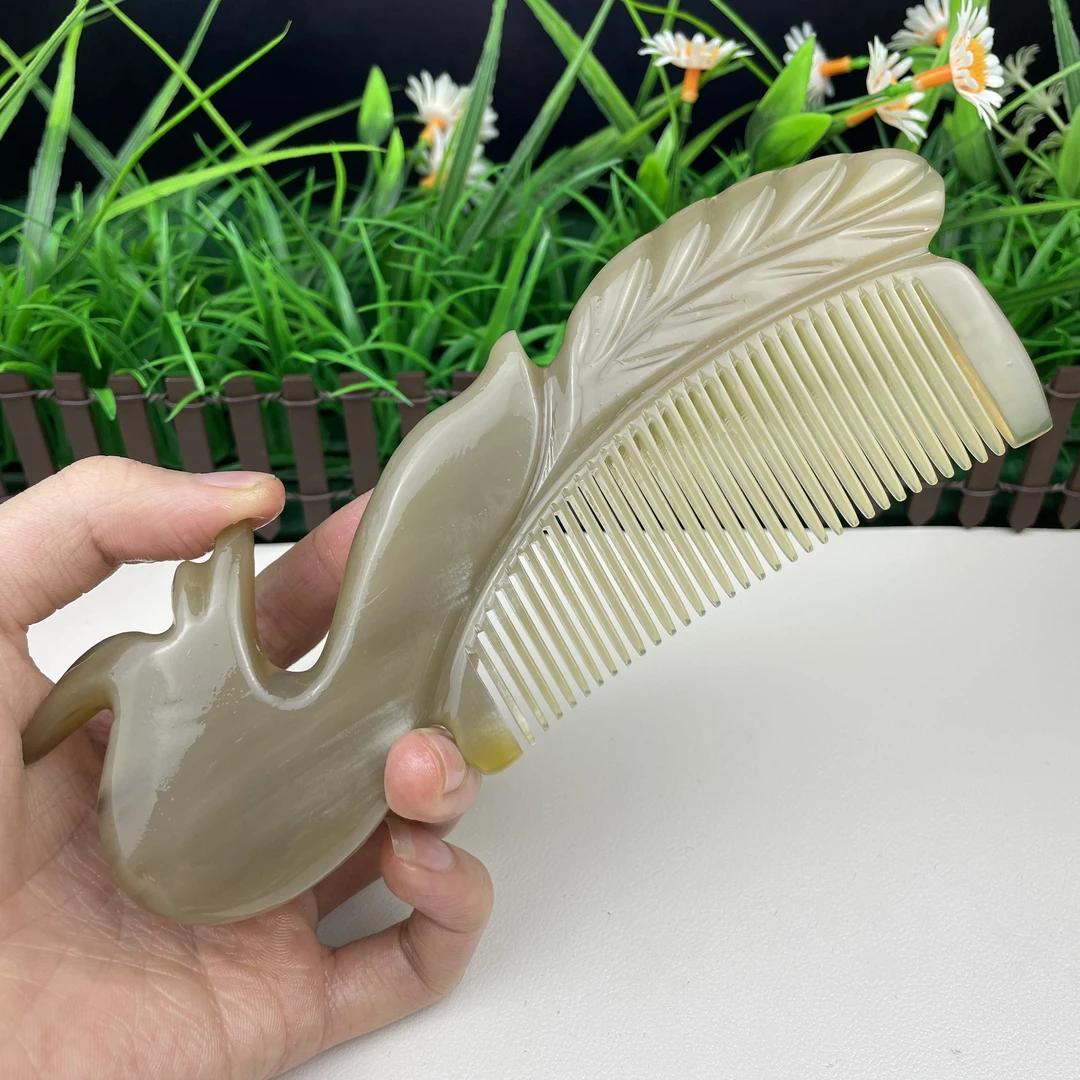 牛角梳 老师傅手艺 精雕艺术款 定制牛角梳精品防静电纯手工