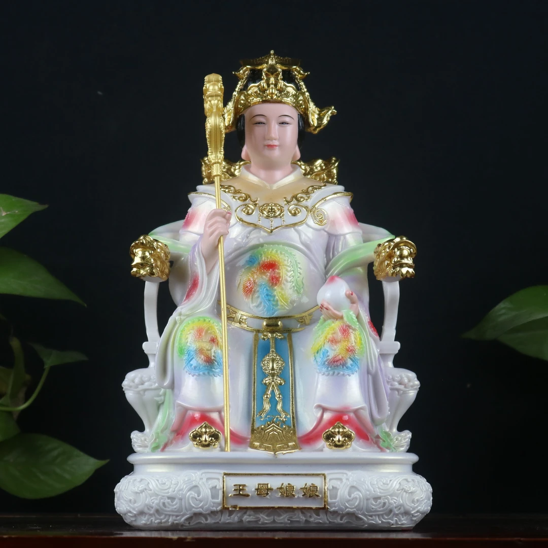 家用招财玉帝王母树脂工艺品大小号客厅开业送礼陶瓷玉帝王母摆件