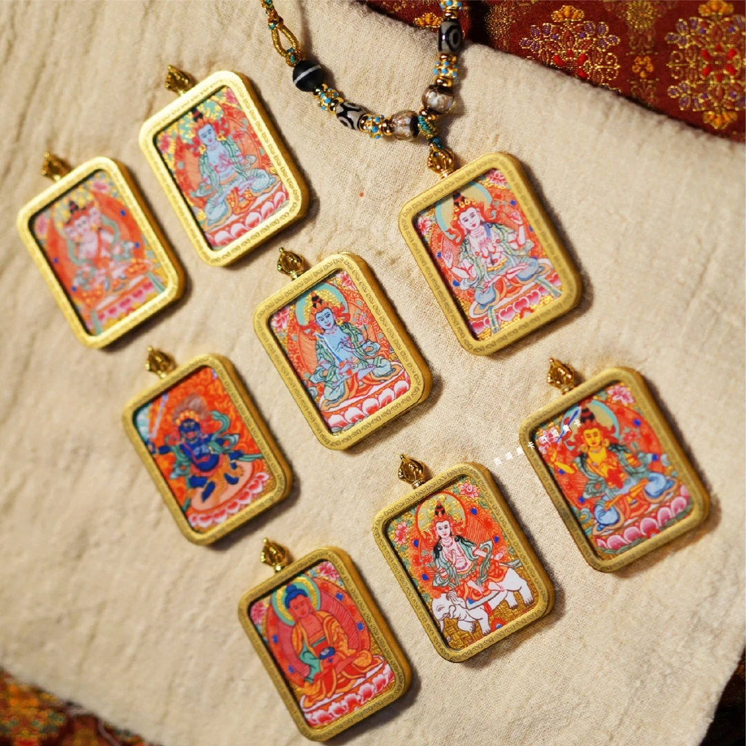 「雅韵灵光系列」 双面八大守护 民族风彩绘文化藏式吊坠脖挂