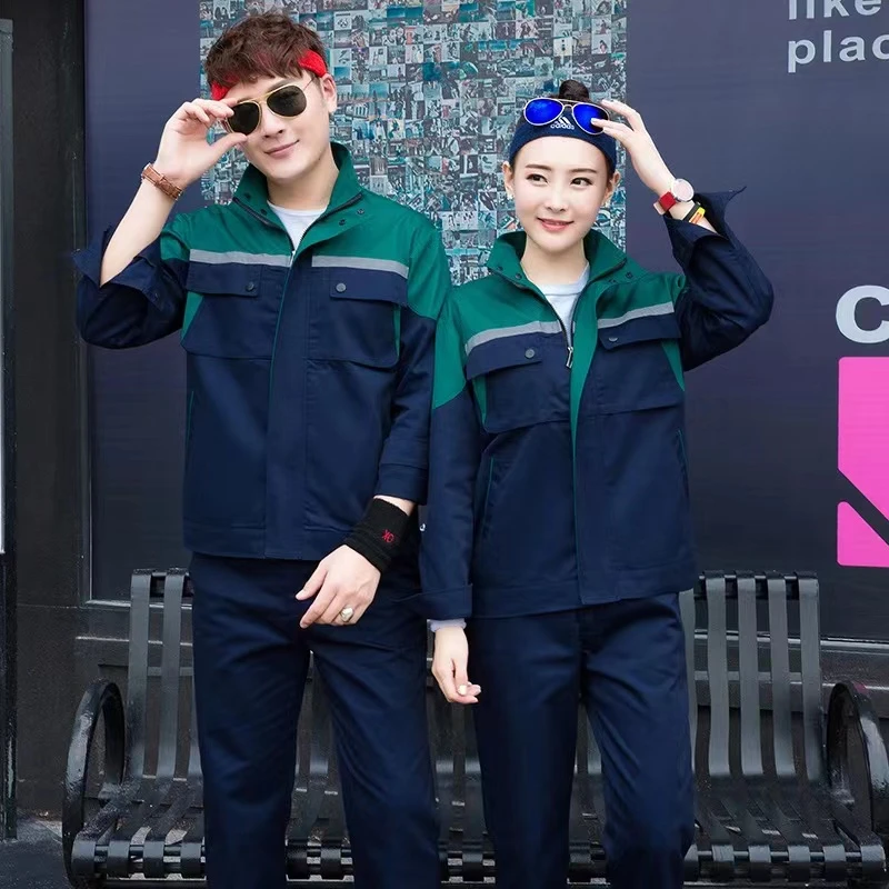 长袖工作服套装男工厂车间厂服加厚耐磨春秋季劳保服上衣定制