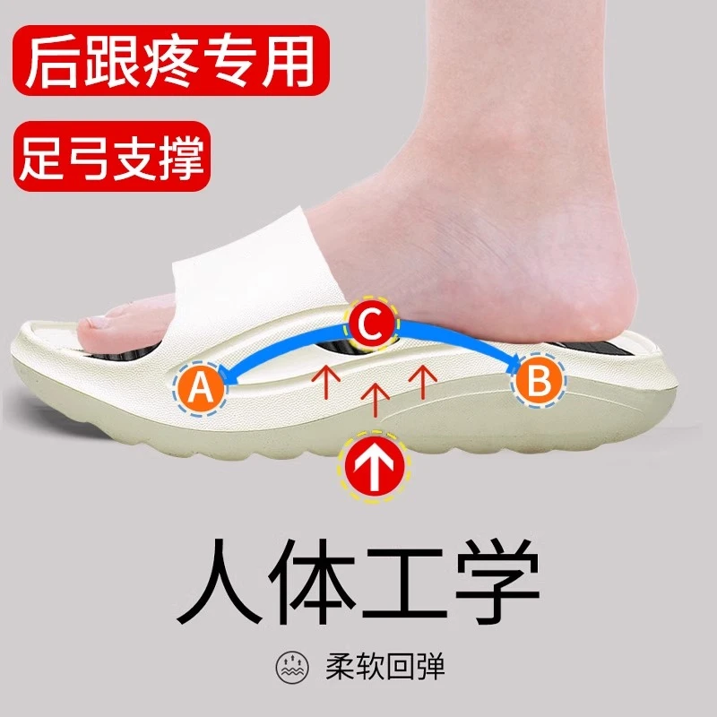 足底筋膜专用拖鞋足跟痛软底骨刺脚后跟疼足弓支撑手术室拖鞋