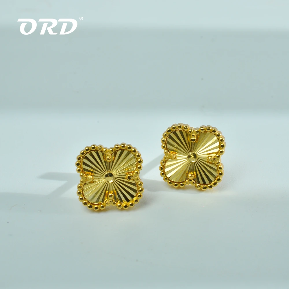 925银耳饰 欧瑞德 925银耳饰 简约四叶草5G耳钉经典气质百搭镀金