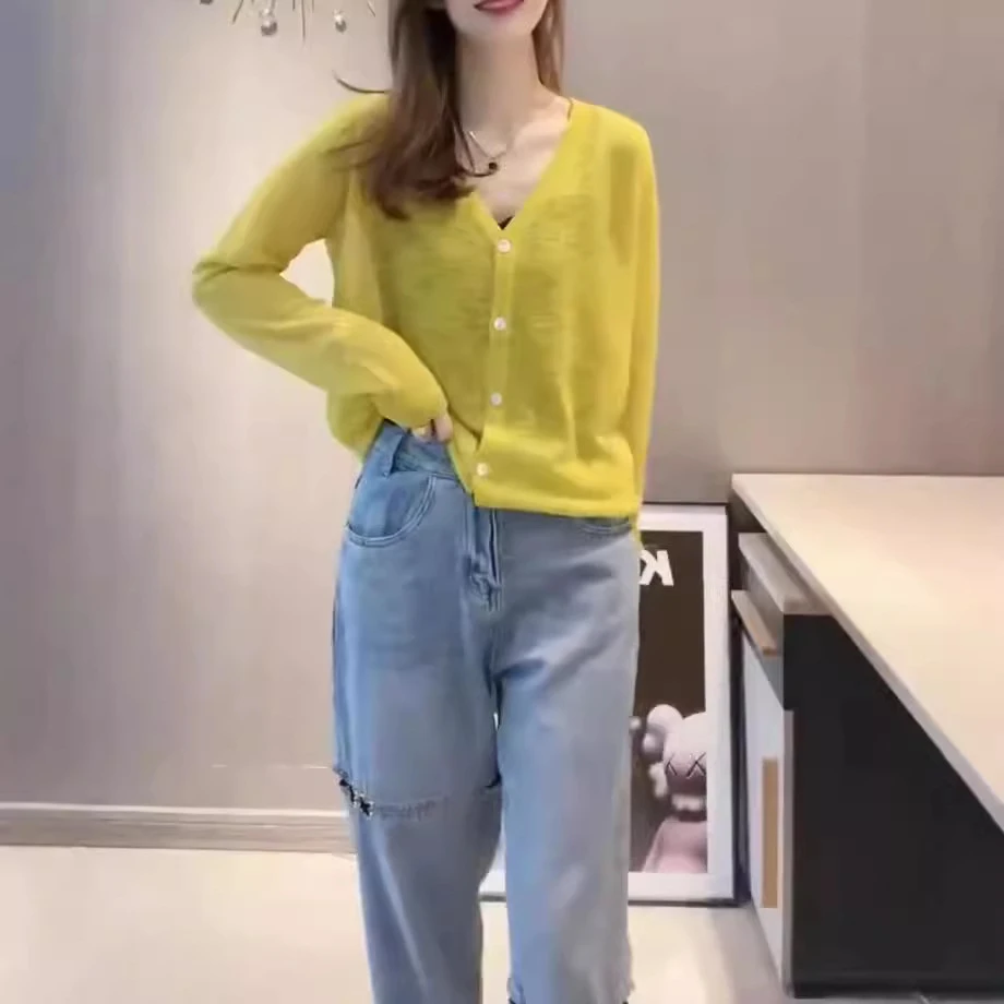 网红爆款秀2024新款V领单排扣宽松上衣洋气休闲牛仔裤显瘦女