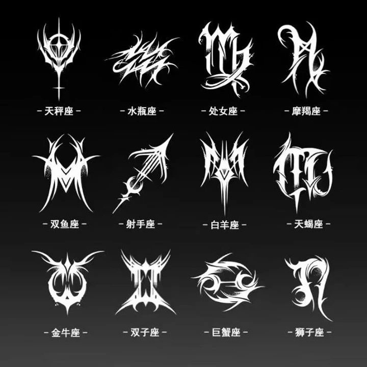 十二星座 草本果汁纹身贴帅气个性防水不反光ins半永久逼真高品质