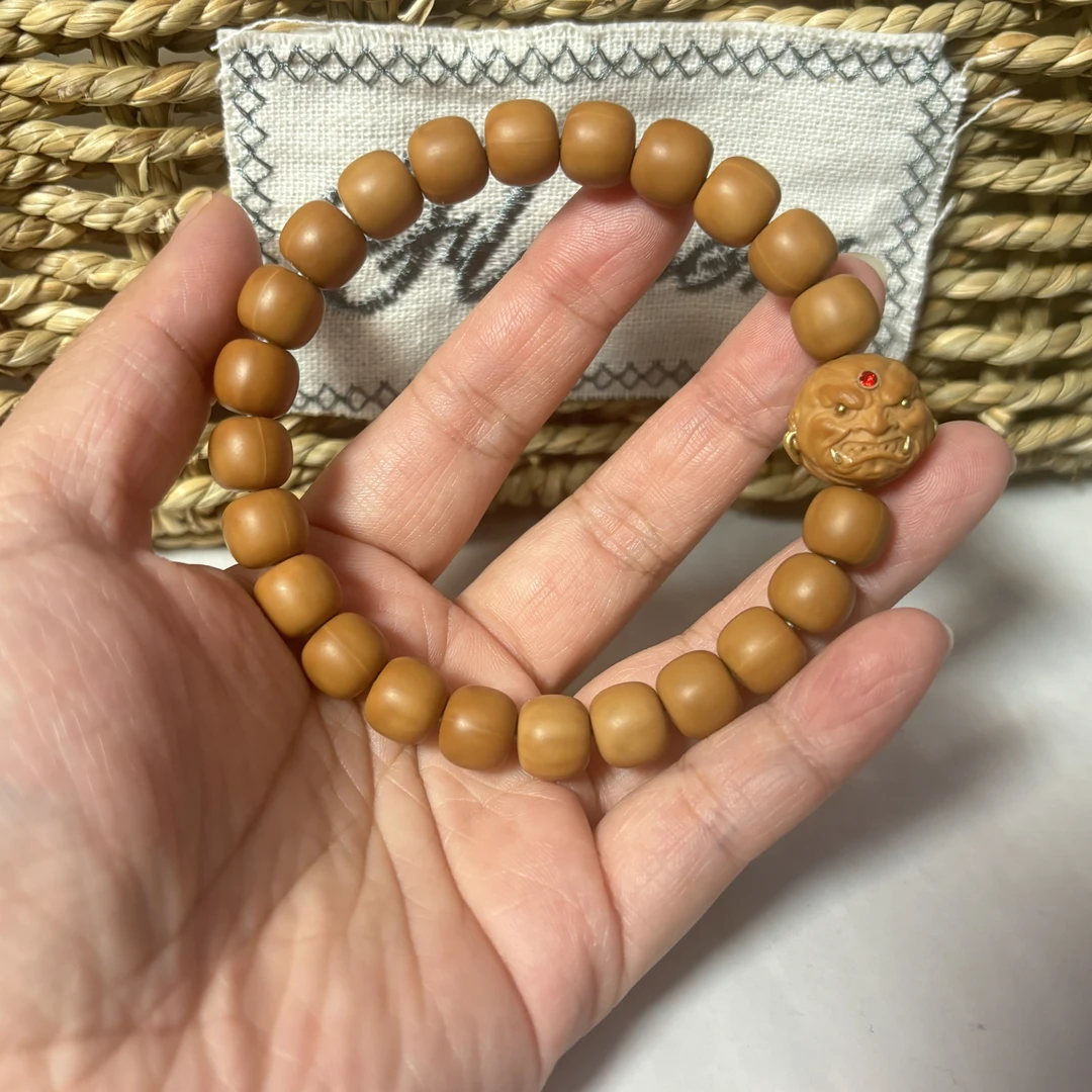 小溪文玩-全品老型+獠牙恶僧-原皮原色原生态手工猴头手串-上色快