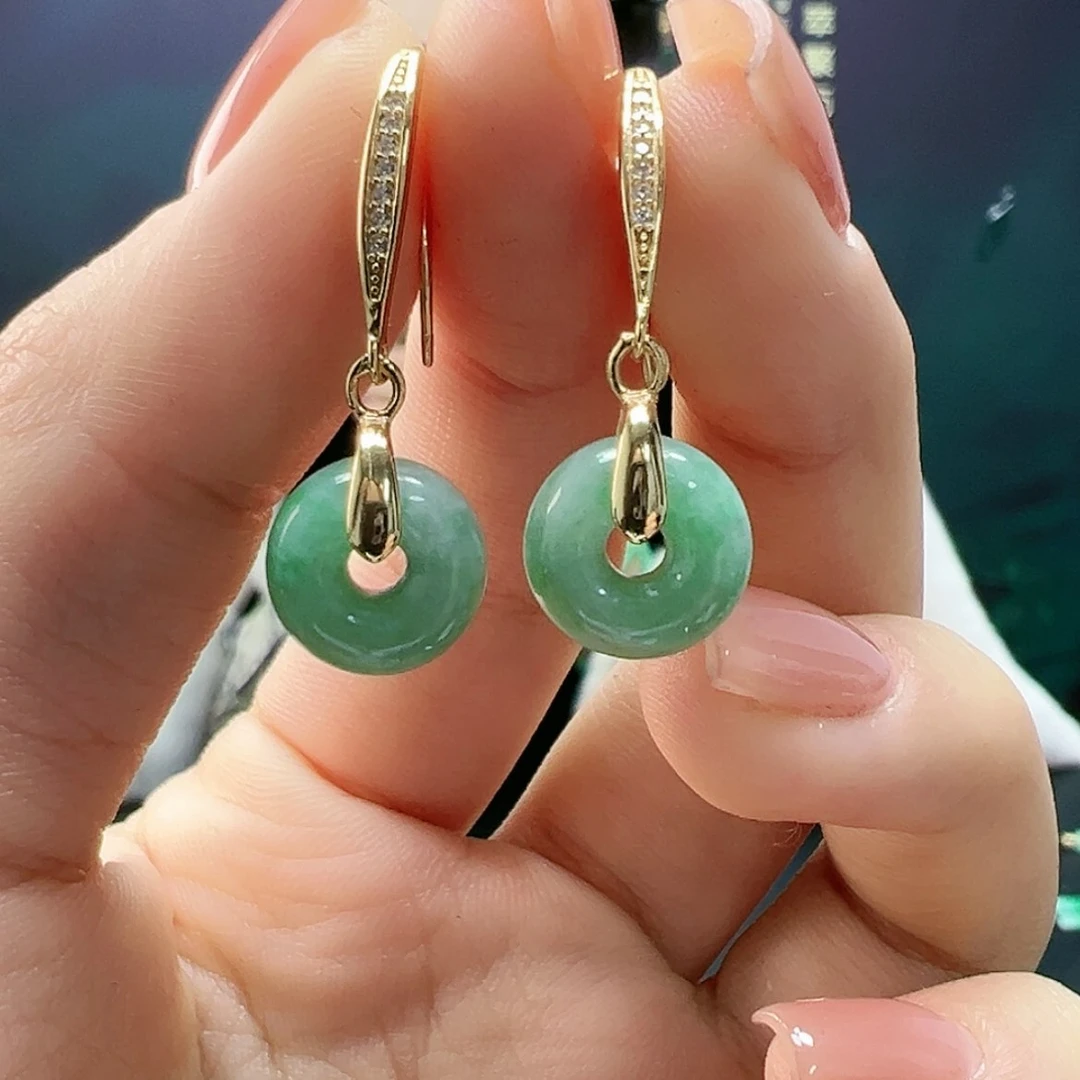 【闪购商品】翡翠耳饰银S925镶嵌