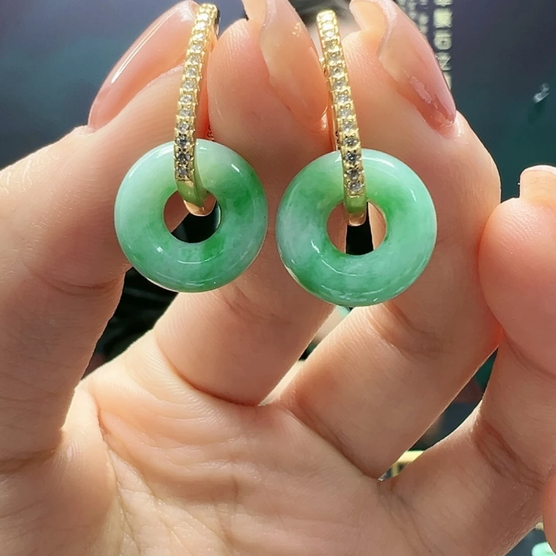 【闪购商品】翡翠耳饰银S925镶嵌