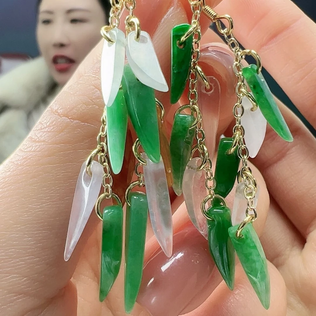 【闪购商品】翡翠耳饰银S925镶嵌