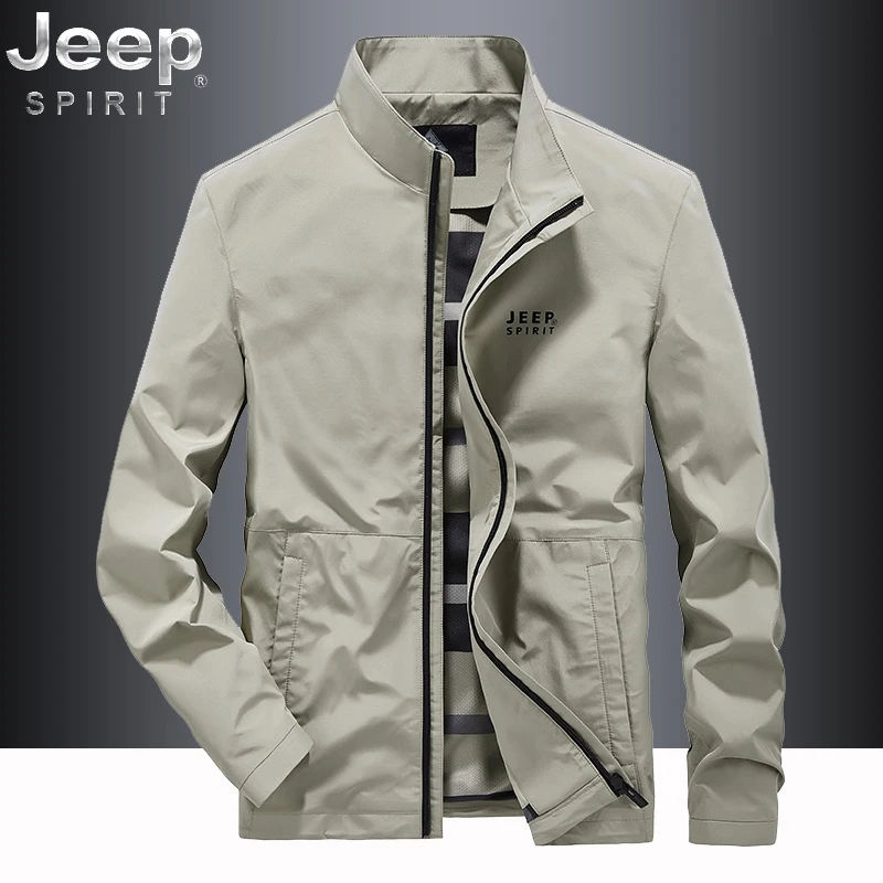 JEEP吉普春秋新款户外时尚立领夹克男士商务休闲上衣防风防水外套