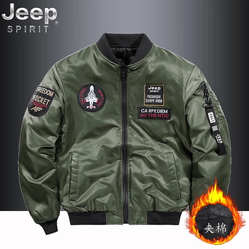 JEEP吉普秋冬季新款双面穿休闲棉衣男款棒球领飞行服加厚棉袄潮