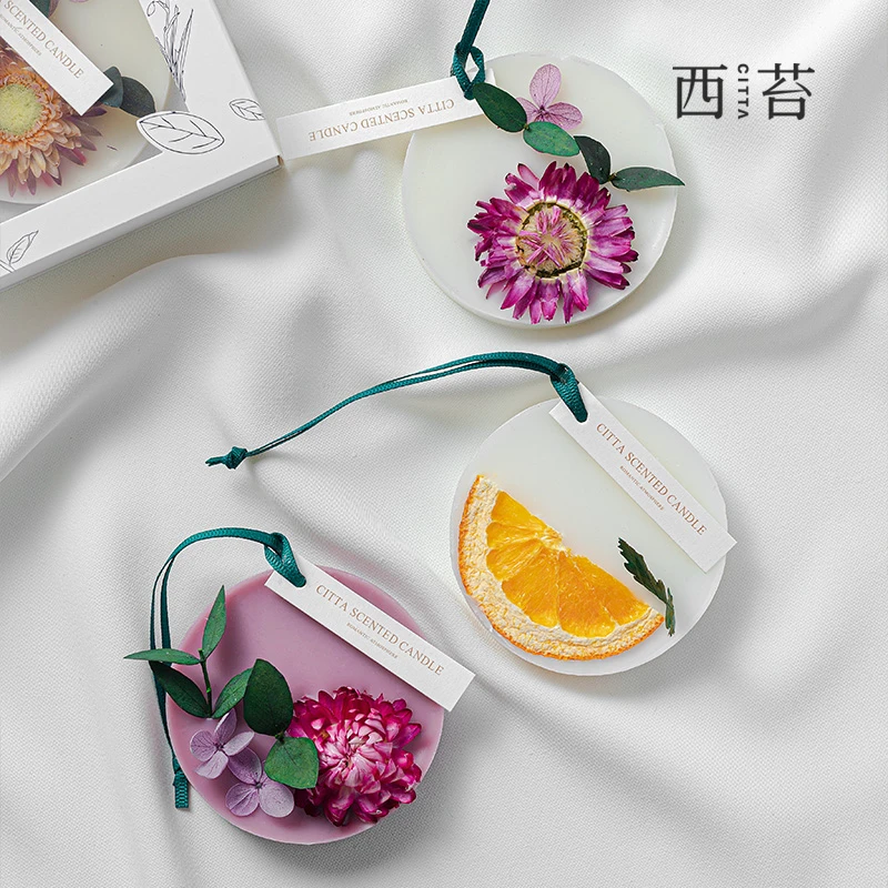 CITTA/西苔天然圆形衣柜香薰蜡片家用香氛干花橱柜清香卧室挂片