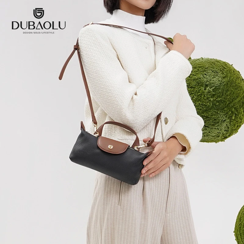 都宝路气质牛皮饺子包小众单肩包精致小挎包女士百搭迷你小包包女