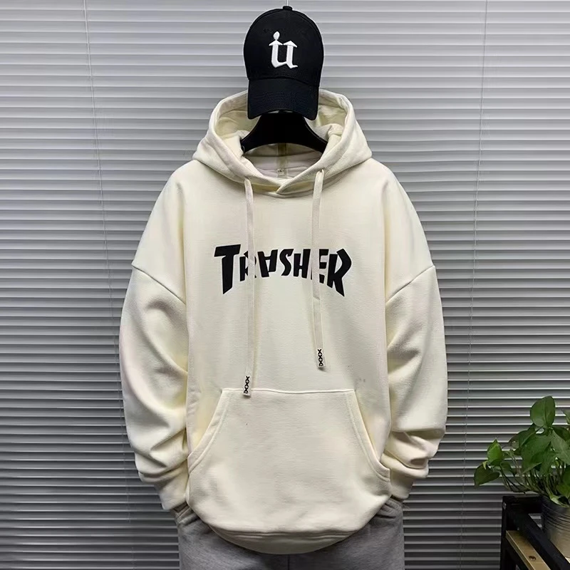 6641休闲连帽宽松潮流加绒加厚韩版百搭ins秋季套头长袖上衣