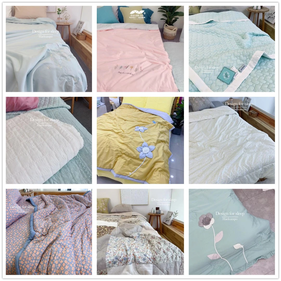 【优妈咪孤品】绗缝夹棉亲肤双面凉感两用多功能夏被单人简约空调被