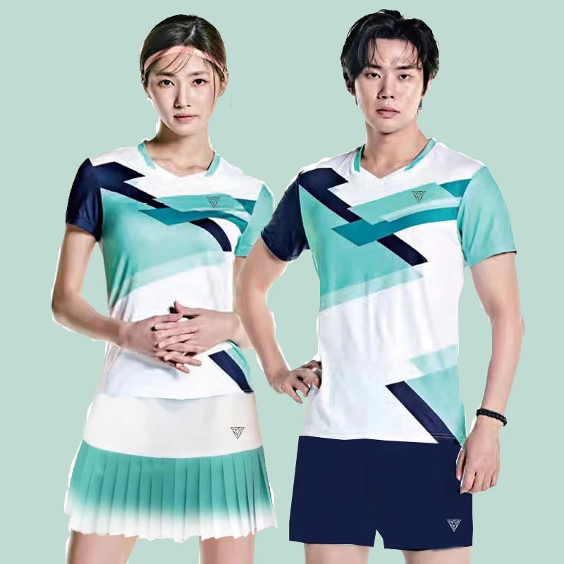 2024新款速干羽毛球服男女套装短袖乒乓球网球运动比赛训练服定制