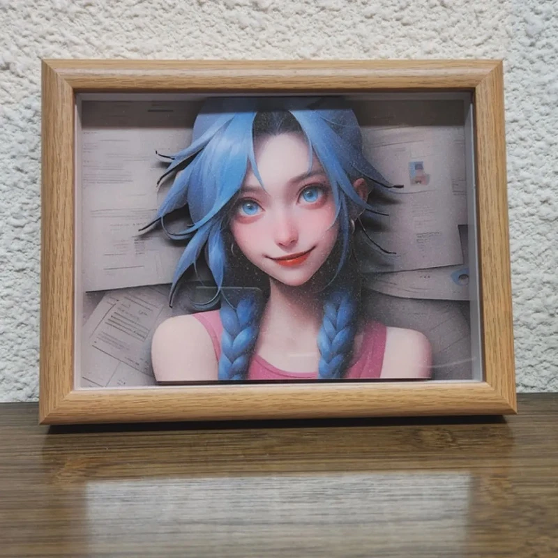 3D精雕立体精美金克斯摆台客厅卧室桌摆木质边框17*22