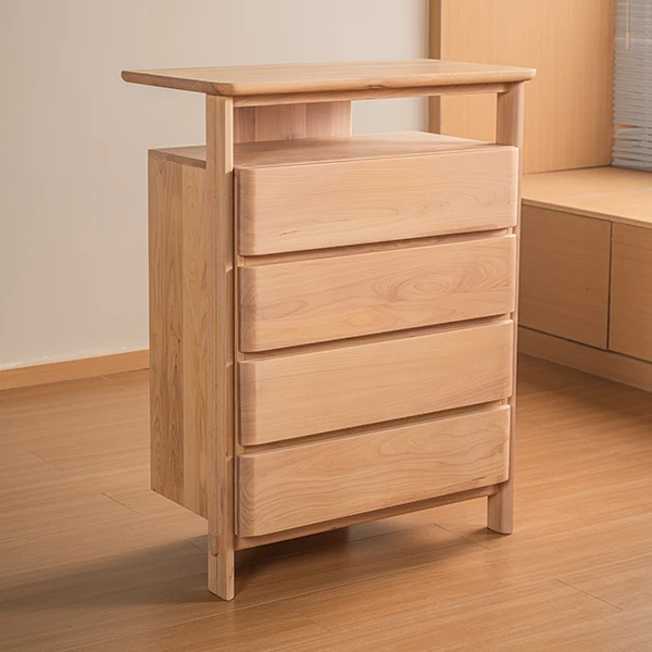 【阆山手作】实木带抽斗柜现代简约原木风卧室/客厅收纳置物抽屉式