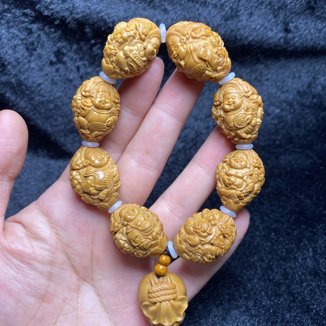 2.1财福双收 橄榄核雕刻精品文玩手串