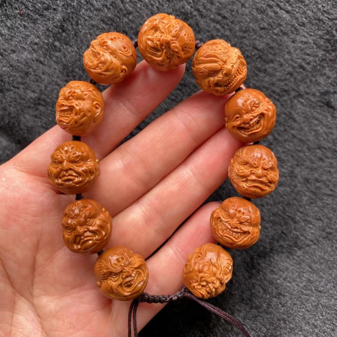 恶僧 橄榄核雕刻精品文玩手串