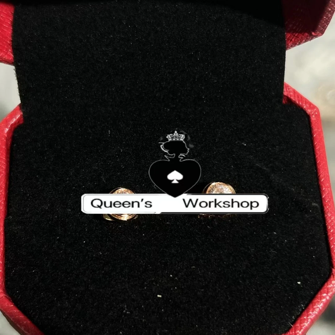 铜合金耳饰 【Queen's】7464-99时尚飞碟单钻耳钉香槟金