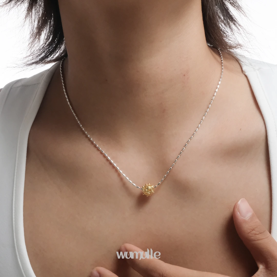 铜项链 wumulle 绣球锁骨链 撞色简约轻奢小众百搭项链ins精致