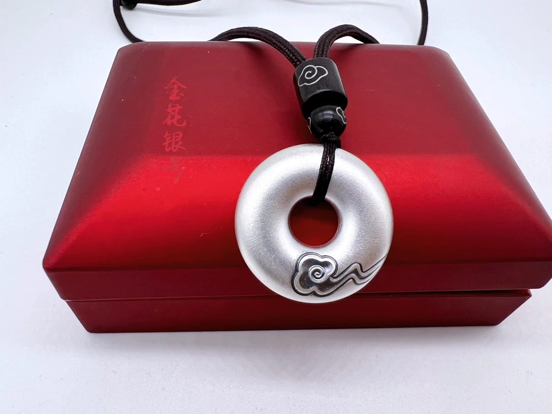 链子足银 足银吊坠【凤凰金花银号】平安扣吊坠时尚情侣情侣古法
