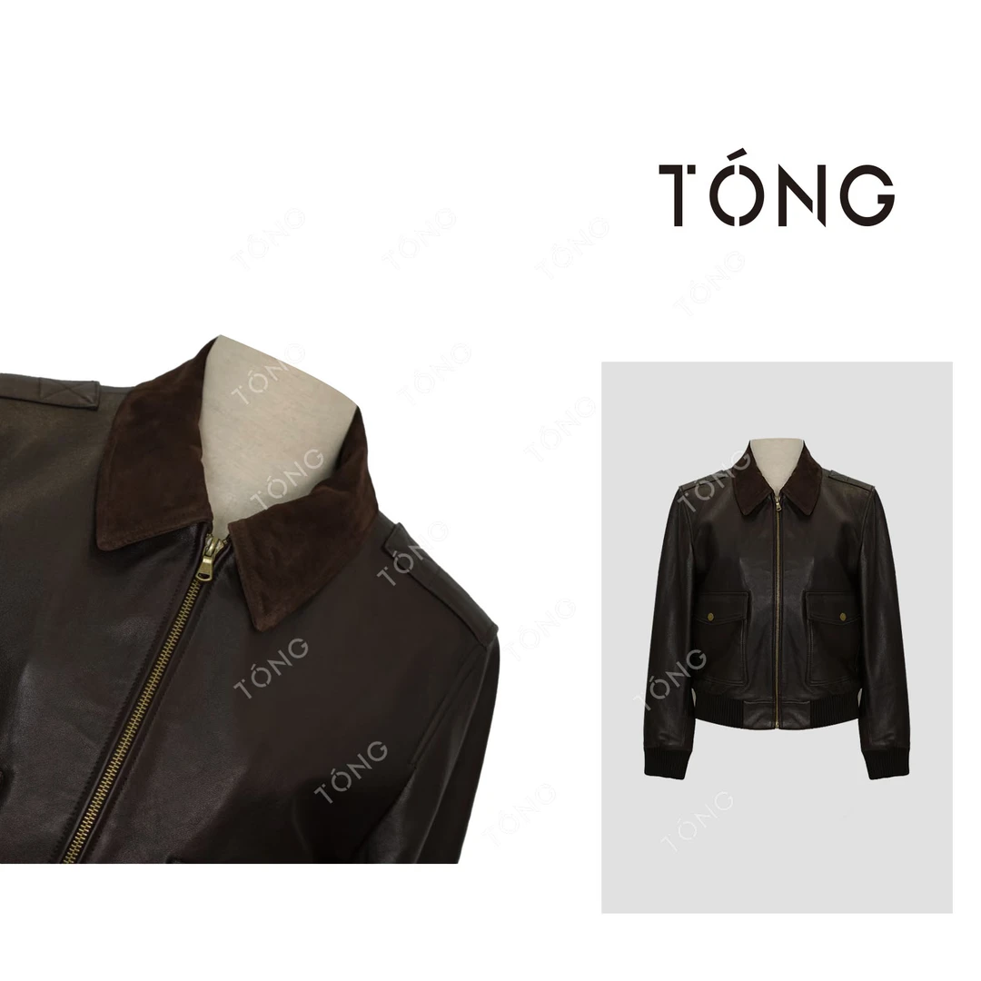 【卡浓】进口定制山羊皮超细翻领皮衣外套 GX0715