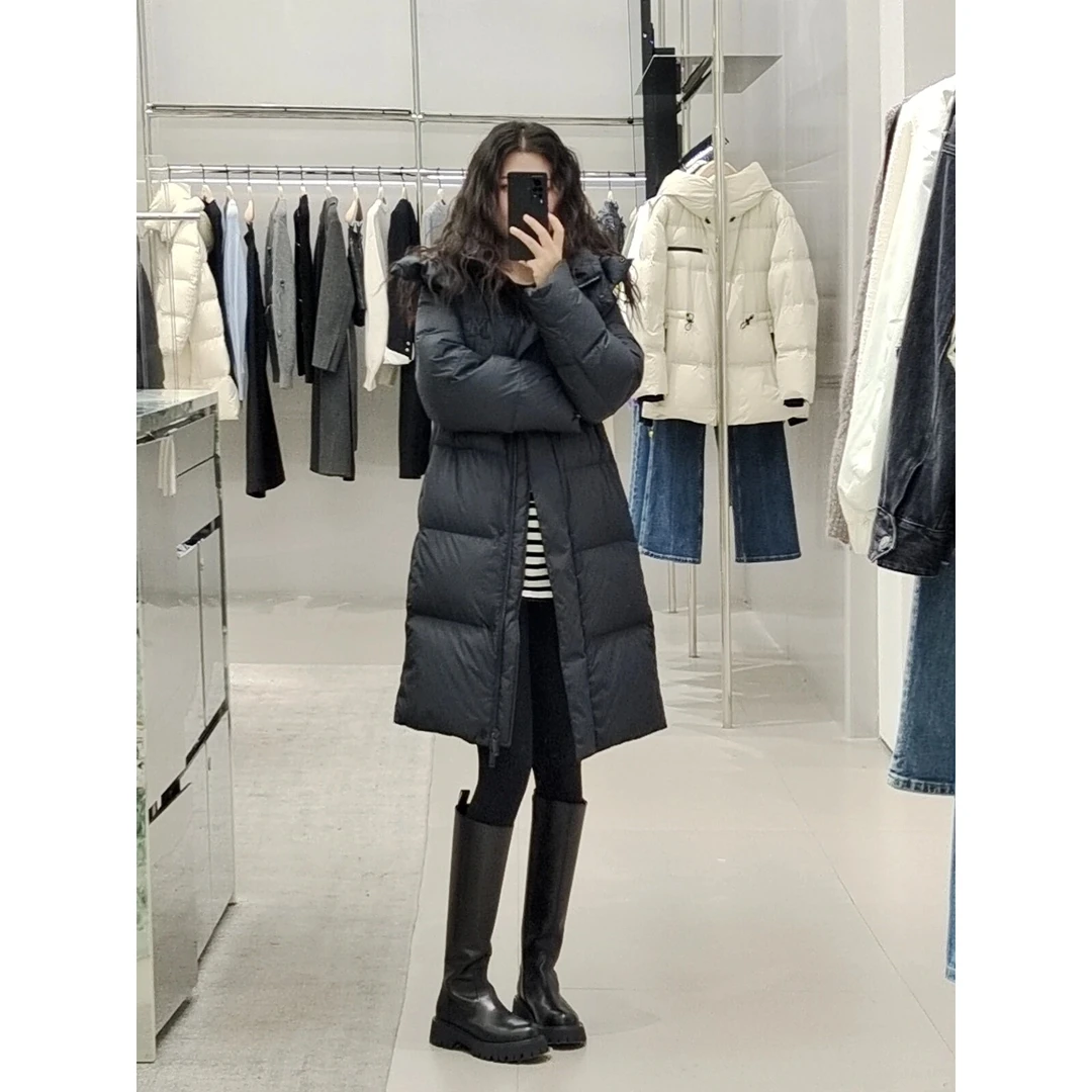 高级感超好看高端奢华中长款黑色棉服棉袄女2025年冬季新款厚棉衣