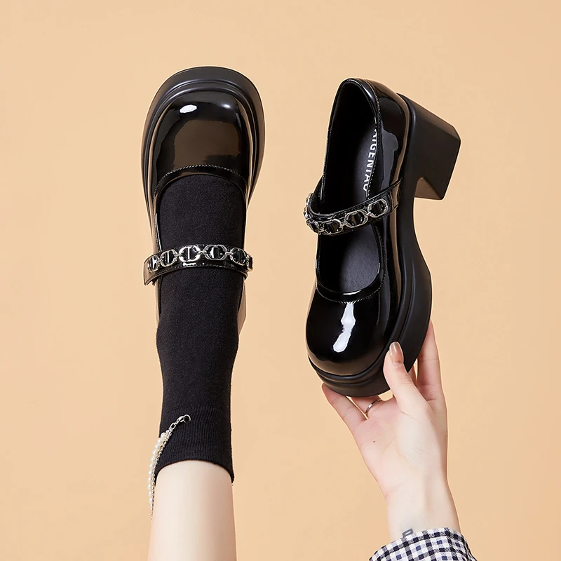 增高8cm镂空透气乐福鞋女2024春季新款时尚厚底高跟凉鞋8260-1SN